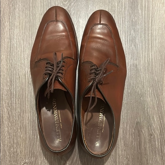 Allen Edmonds 6370 Delray Chili Calf Split Toe Derby Dress Shoes Men's 10 D - Picture 1 of 5